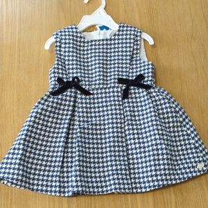 Tartine et Chocolat Black and White A-line Crew Neck Dress